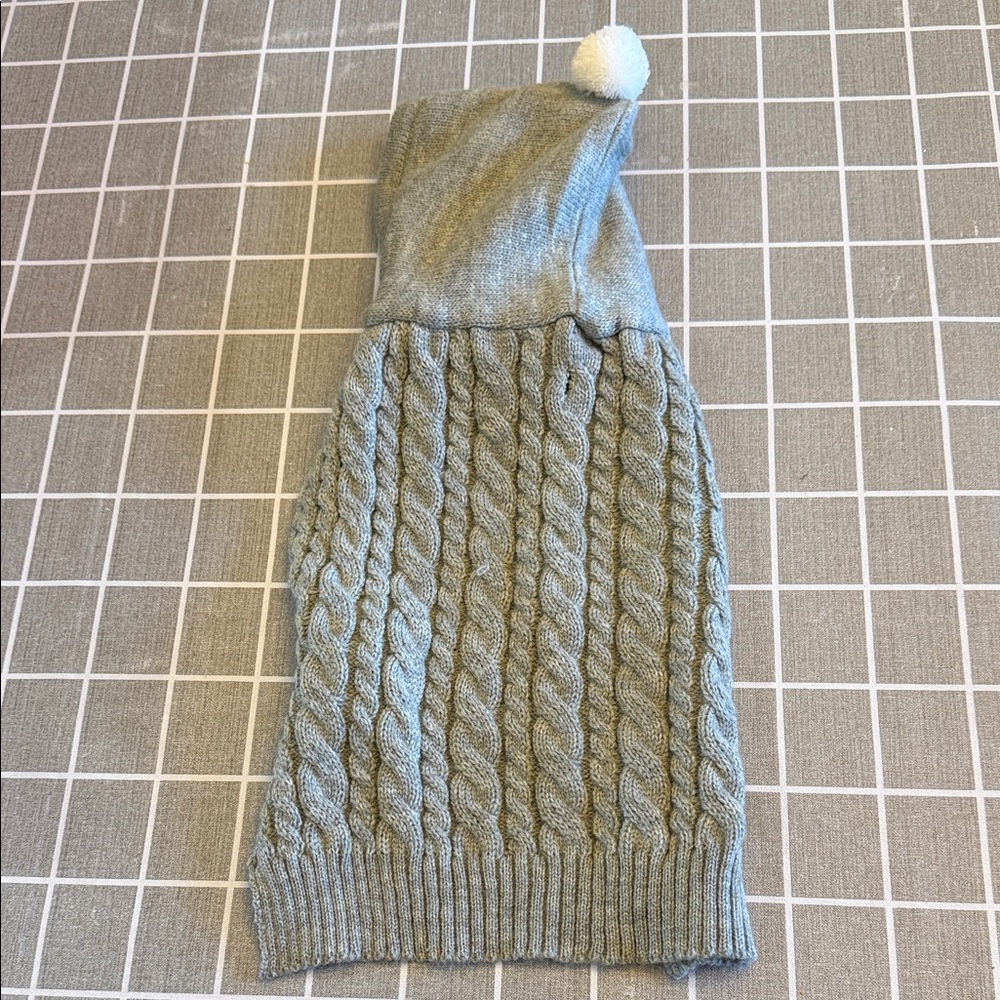 Gray Cable Knit Dog Sweater Size L